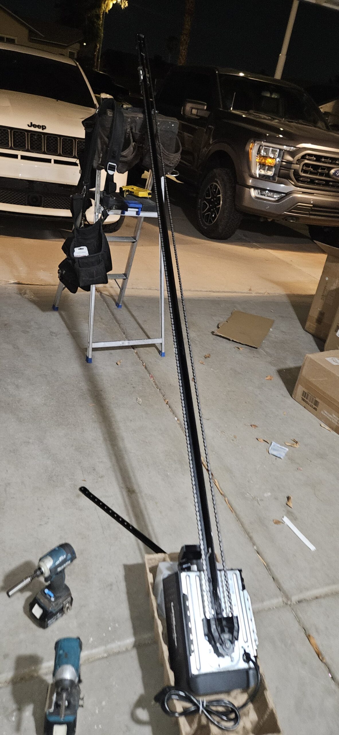 Garage door opener equipment before installation on 85th Ave