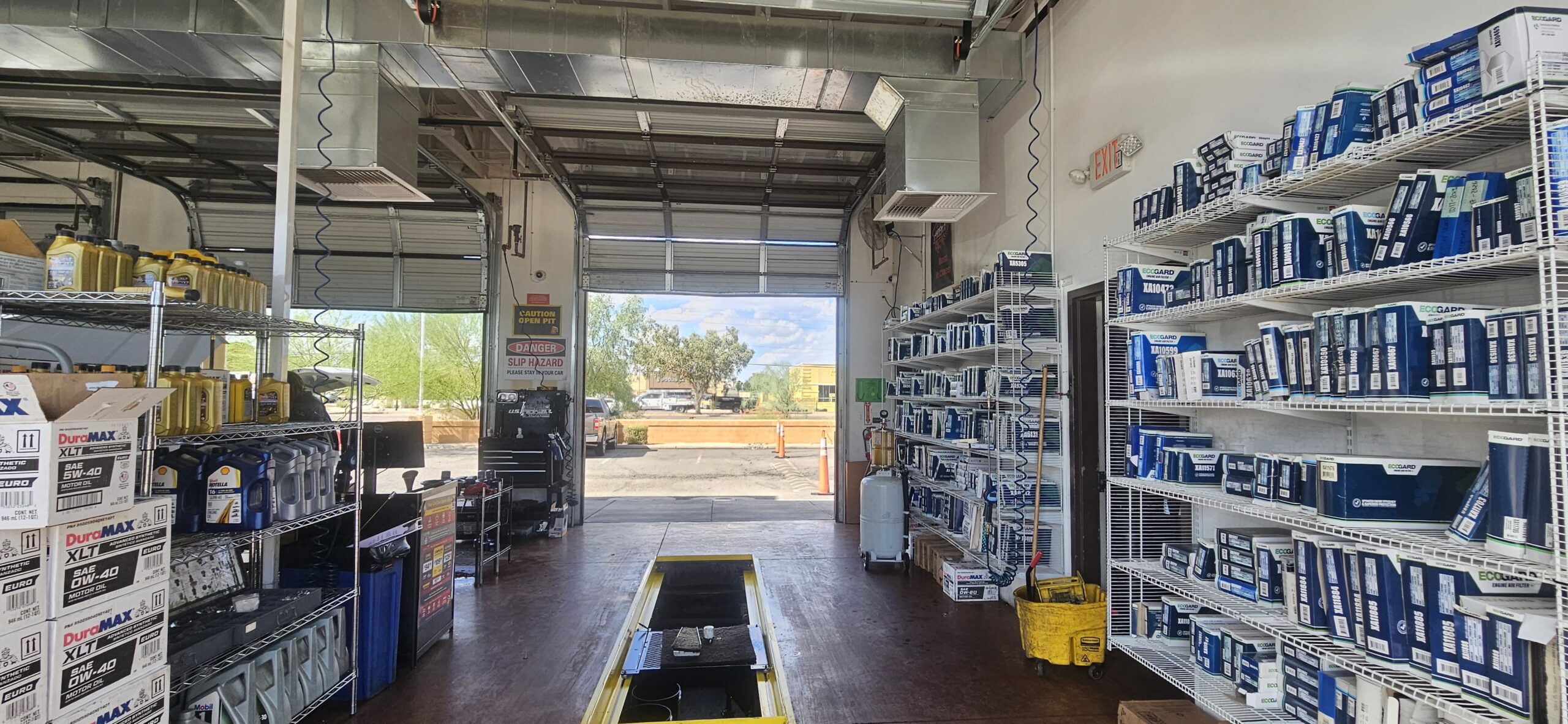 Commercial garage door after repair in Glendale Arizona